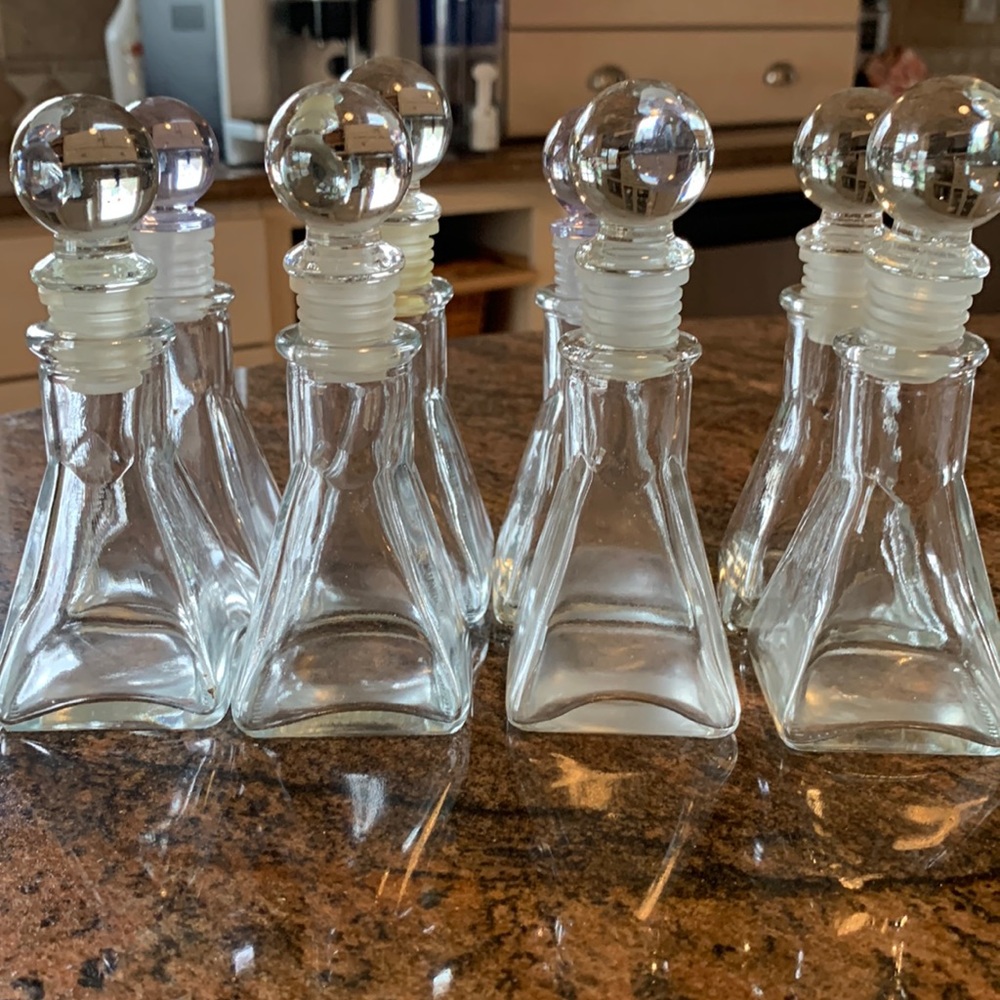 Glass bottles with stoppers